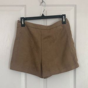 High waisted suede shorts